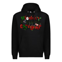 Black Santa's Favorite Caregiver Christmas Premium Hoodie - LillyAllenDesigns