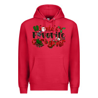 Cardinal Santa's Favorite Caregiver Christmas Premium Hoodie - LillyAllenDesigns