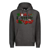 Charcoal Heather Santa's Favorite Caregiver Christmas Premium Hoodie - LillyAllenDesigns