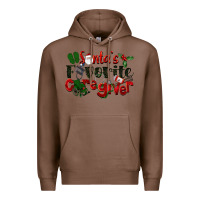 Chestnut Santa's Favorite Caregiver Christmas Premium Hoodie - LillyAllenDesigns