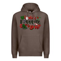 Coffee Santa's Favorite Caregiver Christmas Premium Hoodie - LillyAllenDesigns