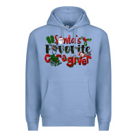 Colony Blue Santa's Favorite Caregiver Christmas Premium Hoodie - LillyAllenDesigns