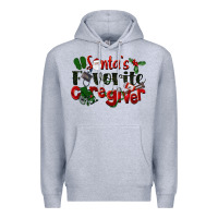 Heather Grey Santa's Favorite Caregiver Christmas Premium Hoodie - LillyAllenDesigns