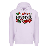 Lilac Santa's Favorite Caregiver Christmas Premium Hoodie - LillyAllenDesigns