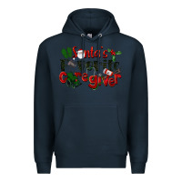 Navy Santa's Favorite Caregiver Christmas Premium Hoodie - LillyAllenDesigns