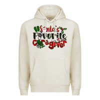 Oatmeal Heather Santa's Favorite Caregiver Christmas Premium Hoodie - LillyAllenDesigns