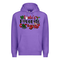 Purple Santa's Favorite Caregiver Christmas Premium Hoodie - LillyAllenDesigns