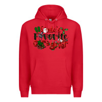 Red Santa's Favorite Caregiver Christmas Premium Hoodie - LillyAllenDesigns