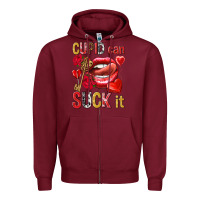 Burgundy cupid can suck it Zipper Hoodie - NancyCooperArtShop