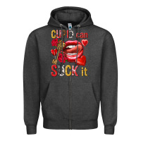 Charcoal Heather cupid can suck it Zipper Hoodie - NancyCooperArtShop