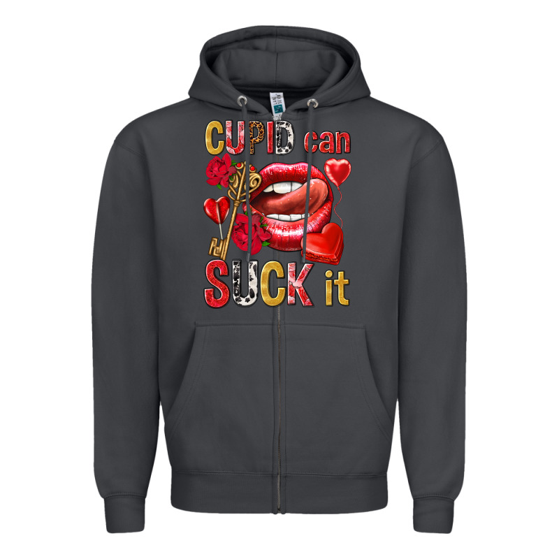 Cupid Can Suck It Zipper Hoodie by NancyCooperArtShop | Teevron