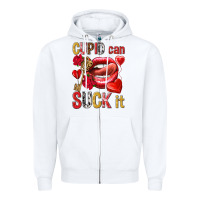 White cupid can suck it Zipper Hoodie - NancyCooperArtShop
