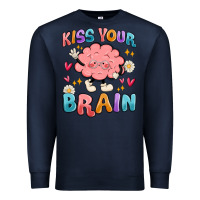 Navy kiss your brain Premium Sweatshirt - MaliasSmallBusiness