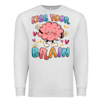 Oatmeal Heather kiss your brain Premium Sweatshirt - MaliasSmallBusiness