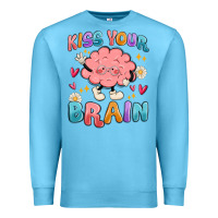 Ocean Blue kiss your brain Premium Sweatshirt - MaliasSmallBusiness