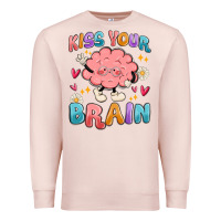 Pale Pink kiss your brain Premium Sweatshirt - MaliasSmallBusiness