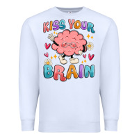 White kiss your brain Premium Sweatshirt - MaliasSmallBusiness