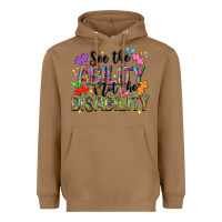 Toasted Coconut See the ability not the disability Heavyweight Hoodie - NancyCooperArtShop