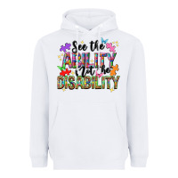 White See the ability not the disability Heavyweight Hoodie - NancyCooperArtShop