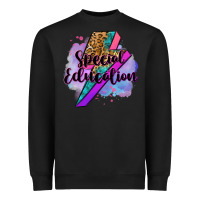 Black special eduation teacher lightning bolt Heavyweight Sweatshirt - Zillion Design Studio