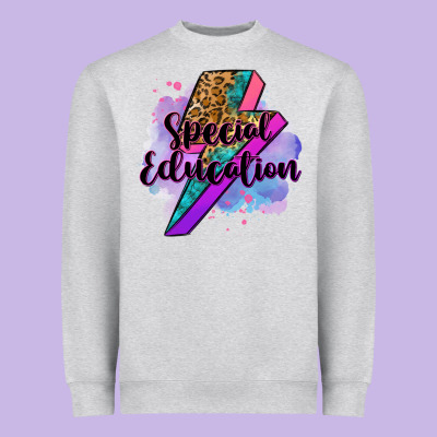 Special Eduation Teacher Lightning Bolt Heavyweight Sweatshirt Designed By Zillion Design Studio