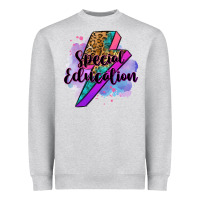 Heather Grey special eduation teacher lightning bolt Heavyweight Sweatshirt - Zillion Design Studio