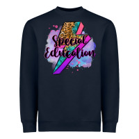 Navy special eduation teacher lightning bolt Heavyweight Sweatshirt - Zillion Design Studio