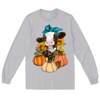Moon Dust Cow Fall Pumpkin Long Sleeve Tee - Artiststas