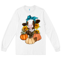 White Cow Fall Pumpkin Long Sleeve Tee - Artiststas