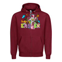 Burgundy happy easter cross Zipper Hoodie - BarkalooDesign