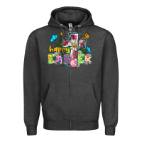 Charcoal Heather happy easter cross Zipper Hoodie - BarkalooDesign