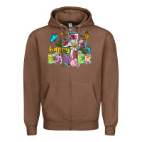 Chestnut happy easter cross Zipper Hoodie - BarkalooDesign