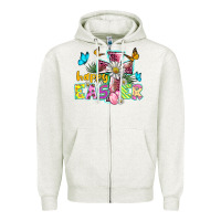 Oatmeal Heather happy easter cross Zipper Hoodie - BarkalooDesign