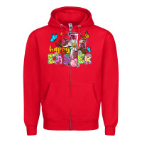 Red happy easter cross Zipper Hoodie - BarkalooDesign
