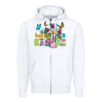 White happy easter cross Zipper Hoodie - BarkalooDesign