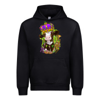 Black Mardi Gras cow Urban Hoodie - NancyCooperArtShop