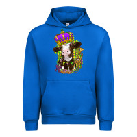 Cobalt Mardi Gras cow Urban Hoodie - NancyCooperArtShop