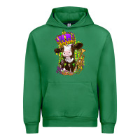 Emerald Mardi Gras cow Urban Hoodie - NancyCooperArtShop