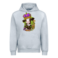 Heather Grey Mardi Gras cow Urban Hoodie - NancyCooperArtShop