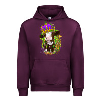 Mauve Wine Mardi Gras cow Urban Hoodie - NancyCooperArtShop
