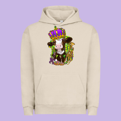 Mardi Gras Cow Urban Hoodie Designed By Nancycooperartshop