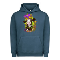 Pigment Midnight Navy Mardi Gras cow Urban Hoodie - NancyCooperArtShop