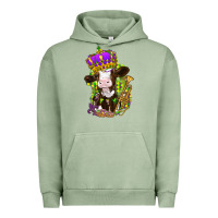 Pigment Oil Green Mardi Gras cow Urban Hoodie - NancyCooperArtShop