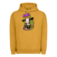 Pigment Peanut Butter Mardi Gras cow Urban Hoodie - NancyCooperArtShop