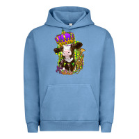 Pigment Pebble Blue Mardi Gras cow Urban Hoodie - NancyCooperArtShop