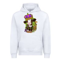 White Mardi Gras cow Urban Hoodie - NancyCooperArtShop