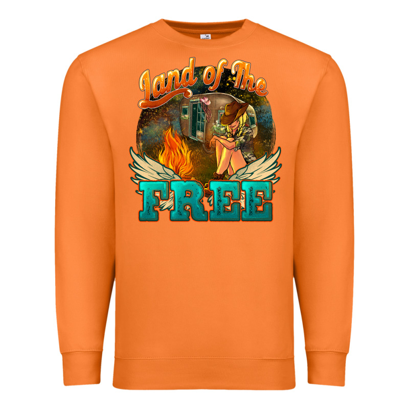 Land Of The Free Premium Sweatshirt by NancyCooperArtShop | Teevron
