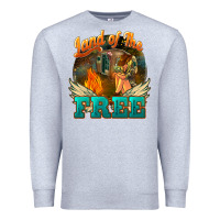 Heather Grey land of the free Premium Sweatshirt - NancyCooperArtShop