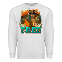 Oatmeal Heather land of the free Premium Sweatshirt - NancyCooperArtShop