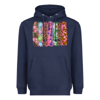 Navy Western Easter brushstroke Heavyweight Hoodie - NancyCooperArtShop